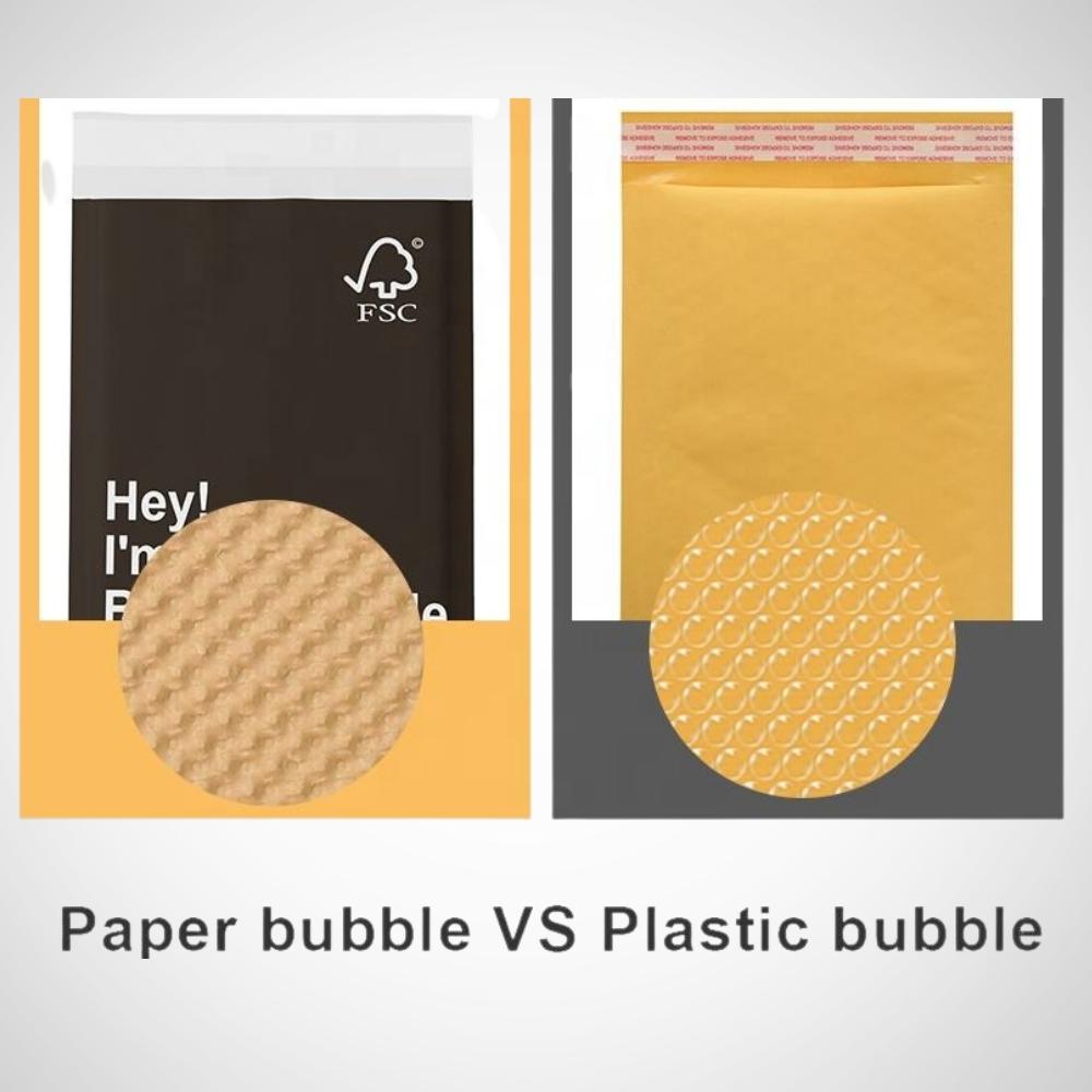 Kraft honeycomb and bubble bag comparison