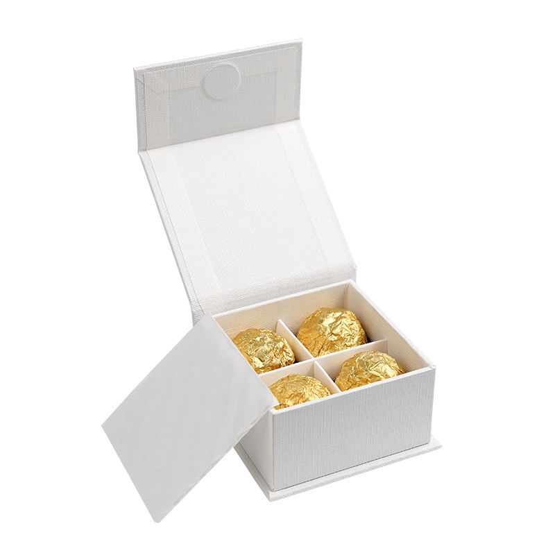 4pcs White empty chocolate boxes with inserts and paper pads 4 - Candy & Chocolate Packaging Manufacturer